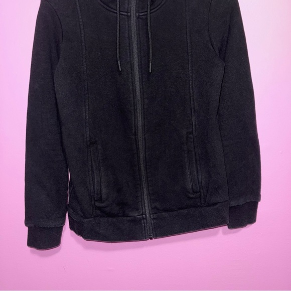 Figs Hoodie Women's Size Extra Small Black On-Shift Full Zip Sweater Hooded - Picture 6 of 13